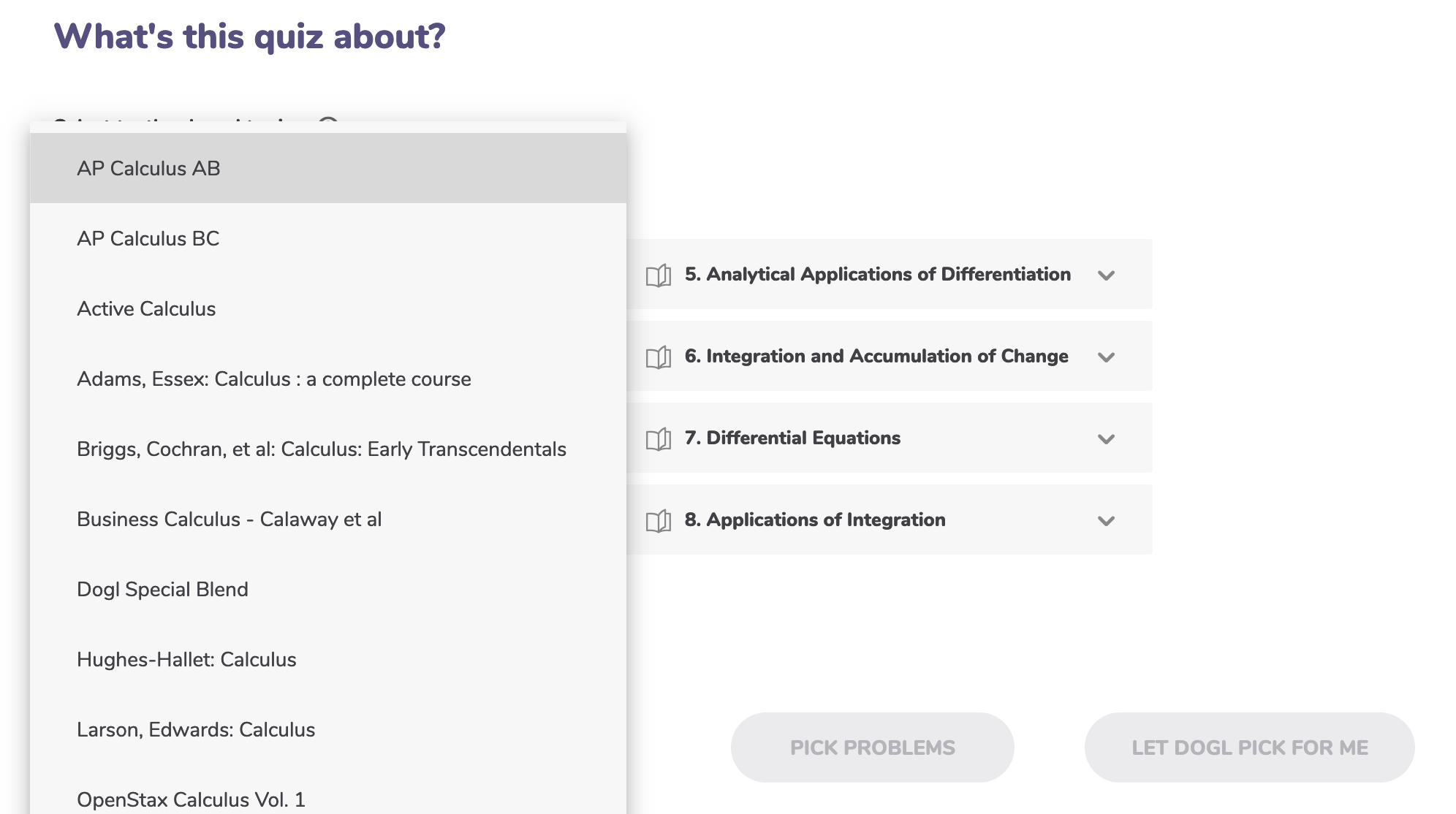 Quiz creation screen 2